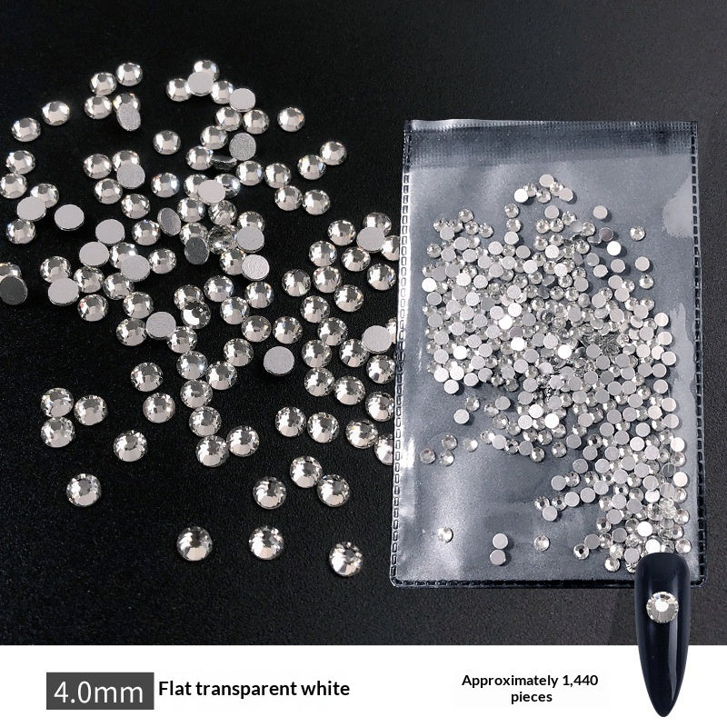 Transparent Flat-bottomed Small Round Rhinestones For Dazzling Nail Art