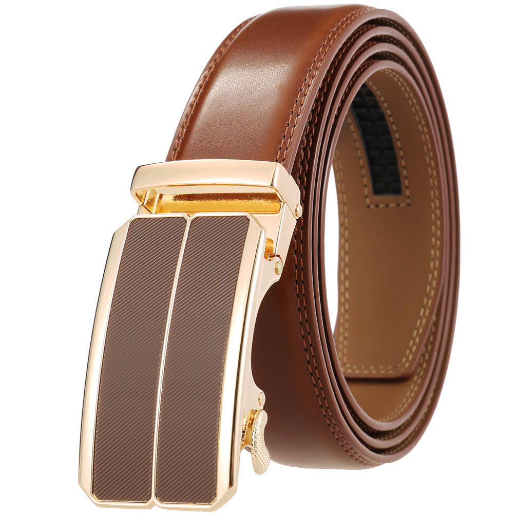 Zinc Alloy Automatic Buckle Two-layer Cowhide Business Belt