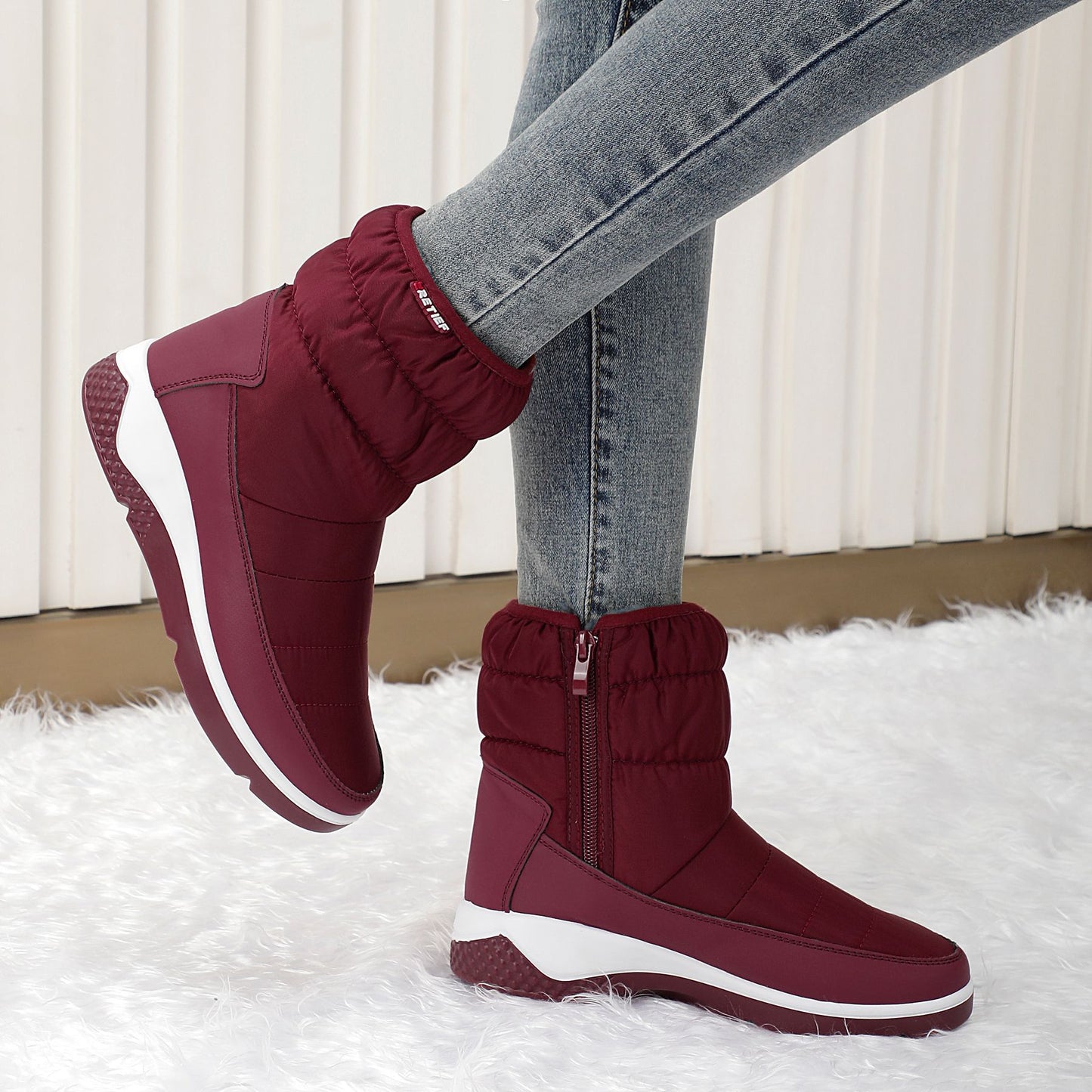 Fashion Warm And Velvet Waterproof And Ski Boots