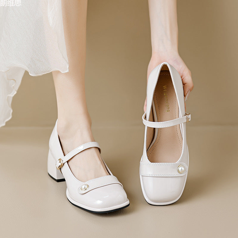 French Style With Fairy Chunky Heel Pumps Plus Size