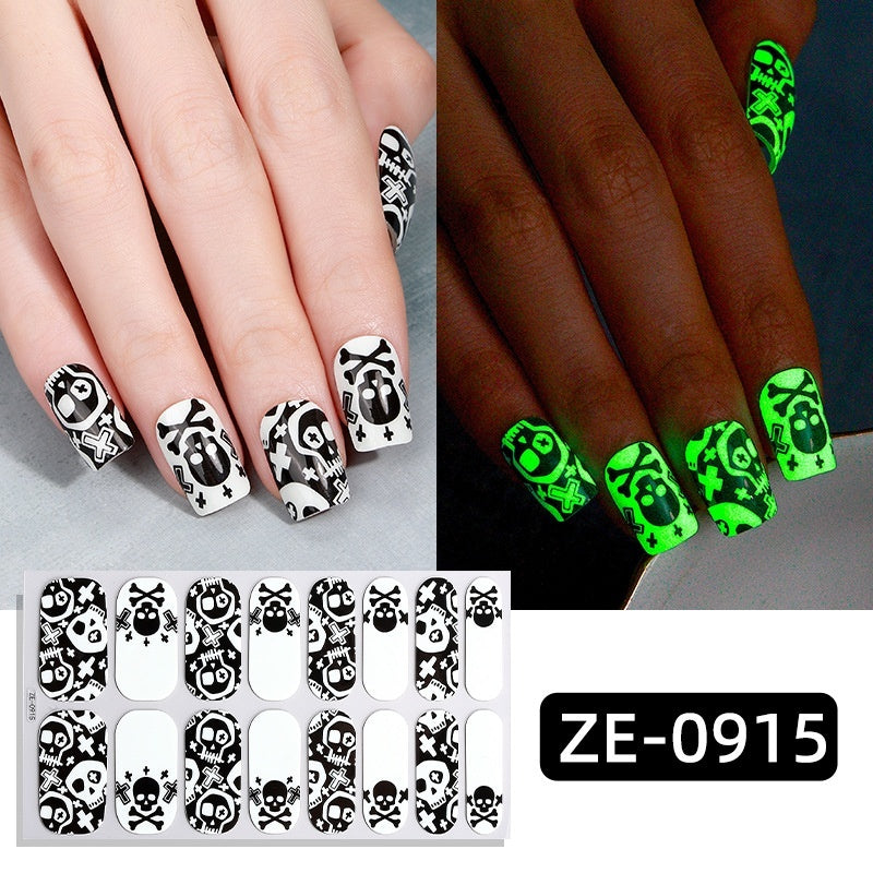 Dark Ghost Pumpkin Skull Nail Sticker