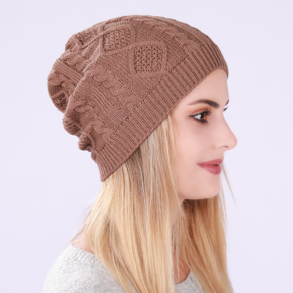 New Pleated Fleece Men's And Women's Knitted Pullover Hat