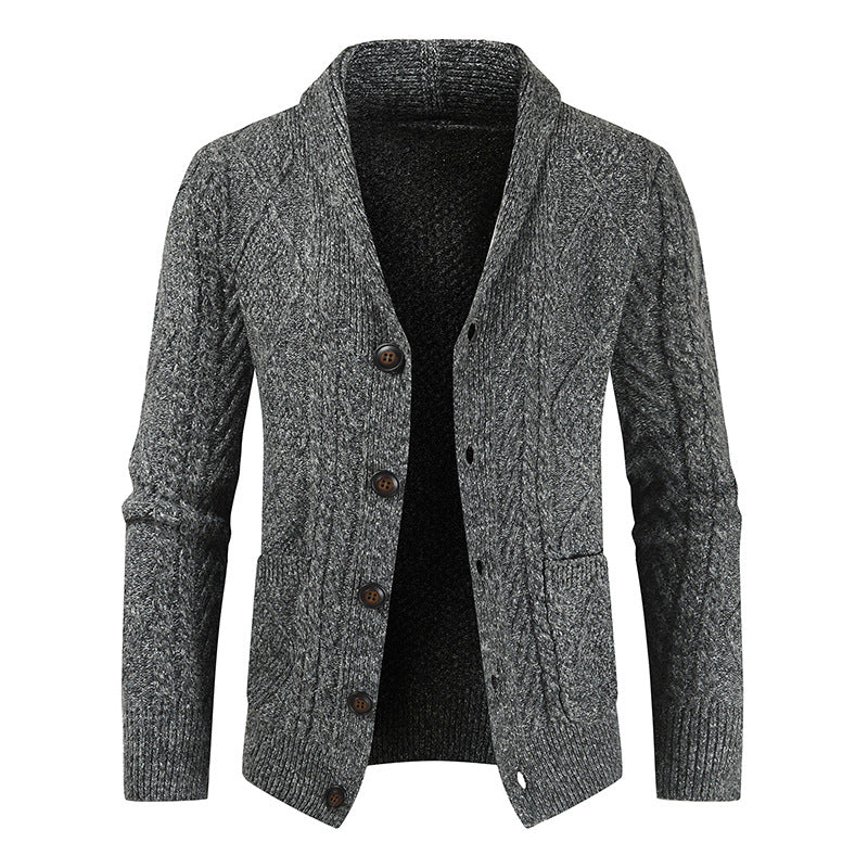 Fashionable Loose-knit Thickened Men's Sweater Coat