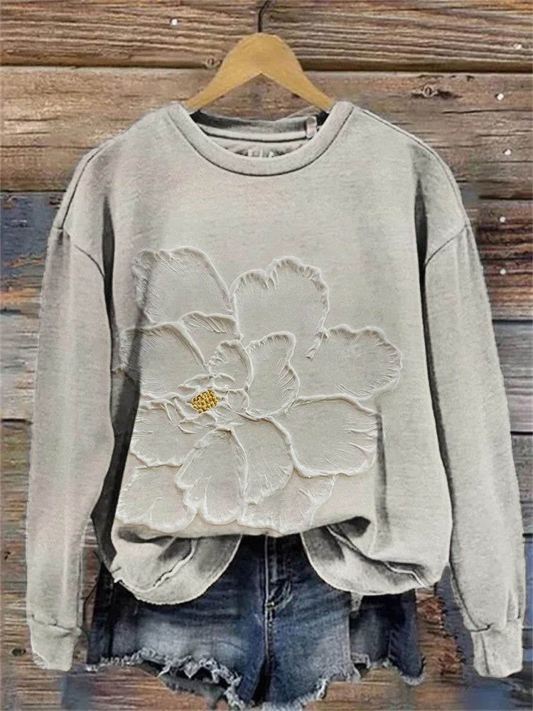 Women's Casual Fashion Printed Long-Sleeve Crew-Neck Sweatshirt