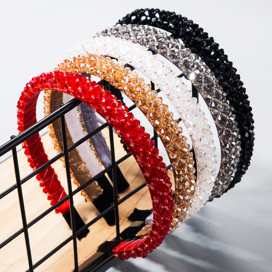 Fishing Line Beaded Fine-edge Fabric Hair Band Women