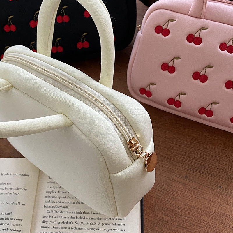 New Embroidered Cherry Cosmetic Bag Gift