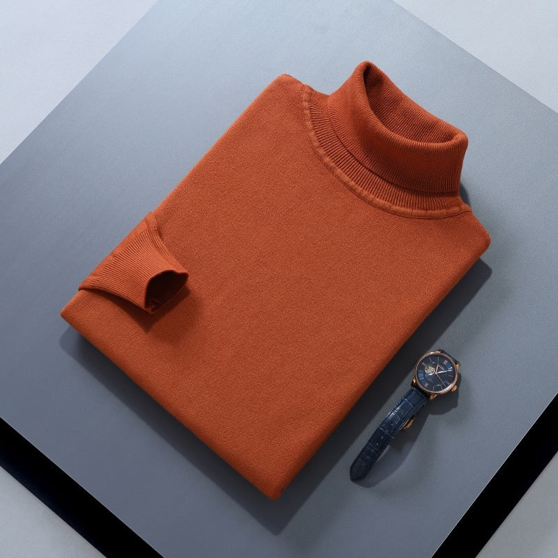 High Lapel Sweater Solid Color Casual