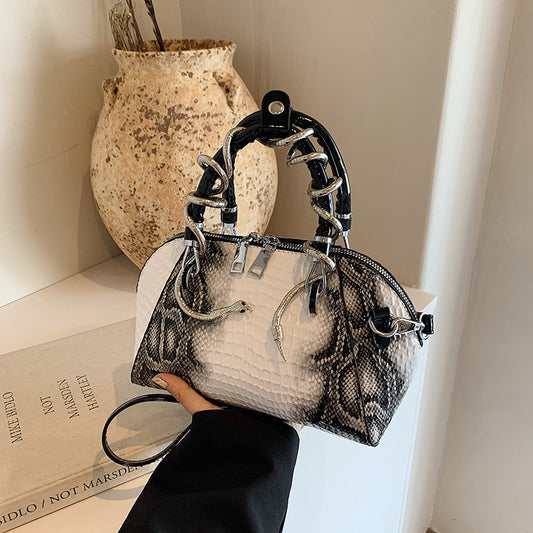 European And American Fashion Stone Pattern Personality Retro Easy Matching Portable Crossbody Shell Bag