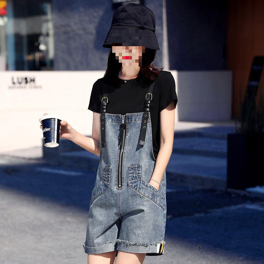 Women's Summer Denim Fashion Casual Loose One-piece Shorts