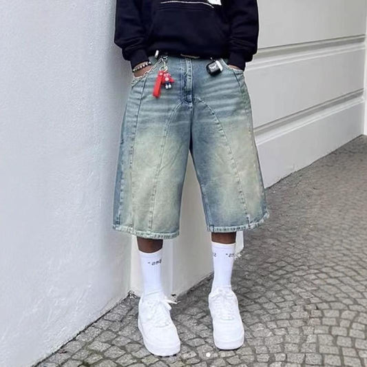 Vintage-vaskede denimshorts i amerikansk high street-stil