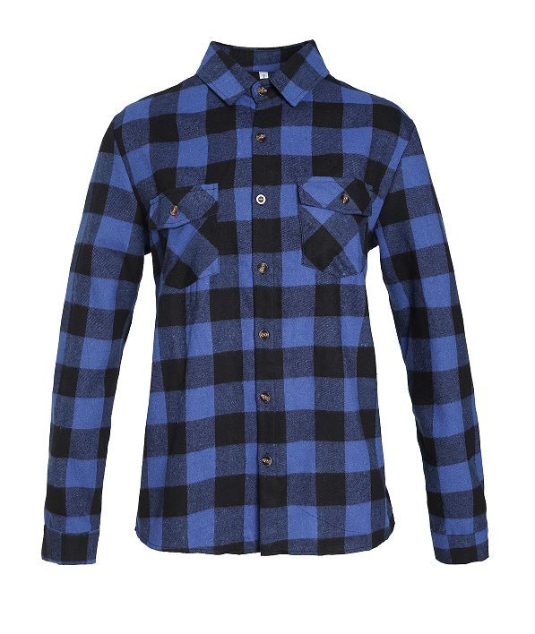 Long-sleeved Pocket Checked Shirt With A Lapel For Young Men In Autumn And