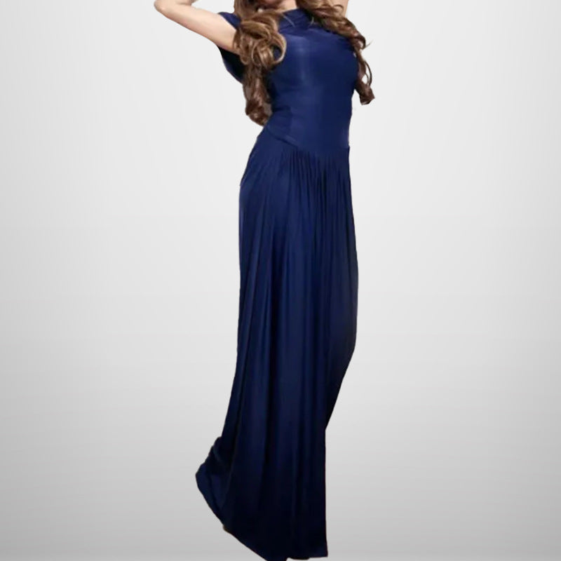 Elegant Figure-flattering Pleated Dress For Women