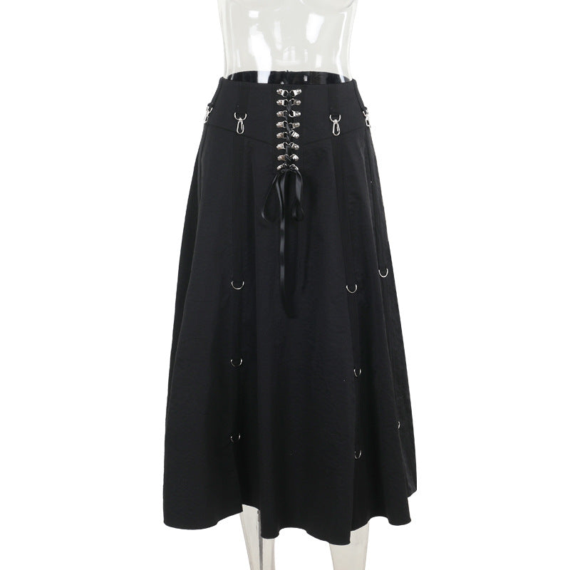 Women's Dark Elegant Sexy Slim Fit Large A Swing Skirt