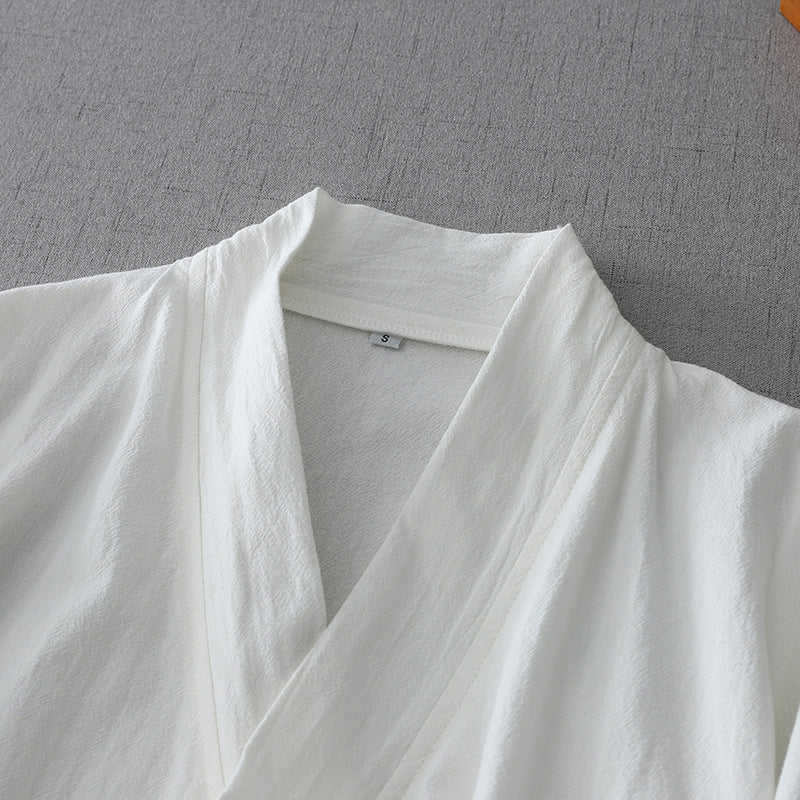Improved Chinese Spring And Autumn Women's Long-sleeved Woven Collar Hanfu Shirt