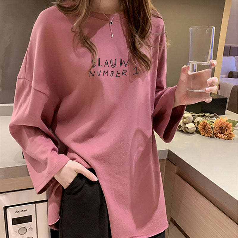 Stylish Slit T-shirt With Long Sleeves For Women