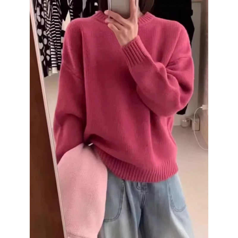 Loose And Lazy Style Thickened Sweater Top For Women