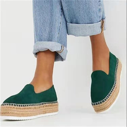 Hemp Rope Woven Women's Shoes Plus Size Platform Casual Pumps