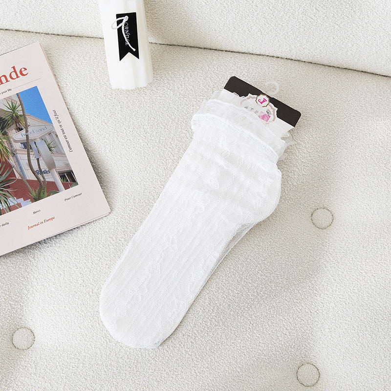 Vintage Mesh Lace Japanese Style Lace Long Socks