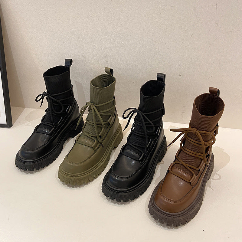 Fashion Platform Lace-up High Top Platform Boots
