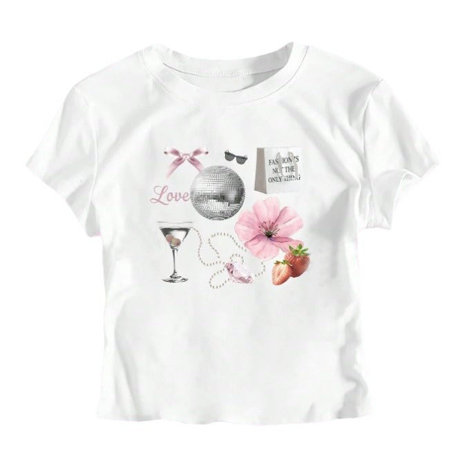 Women's Hot Girl Summer Slim Fit All-match Short Sleeve T-shirt