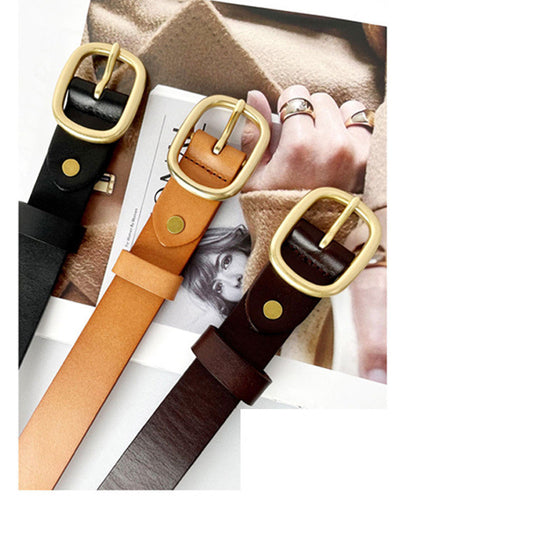 Ladies Belt Leather Decoration Versatile Fashion Pin Buckle