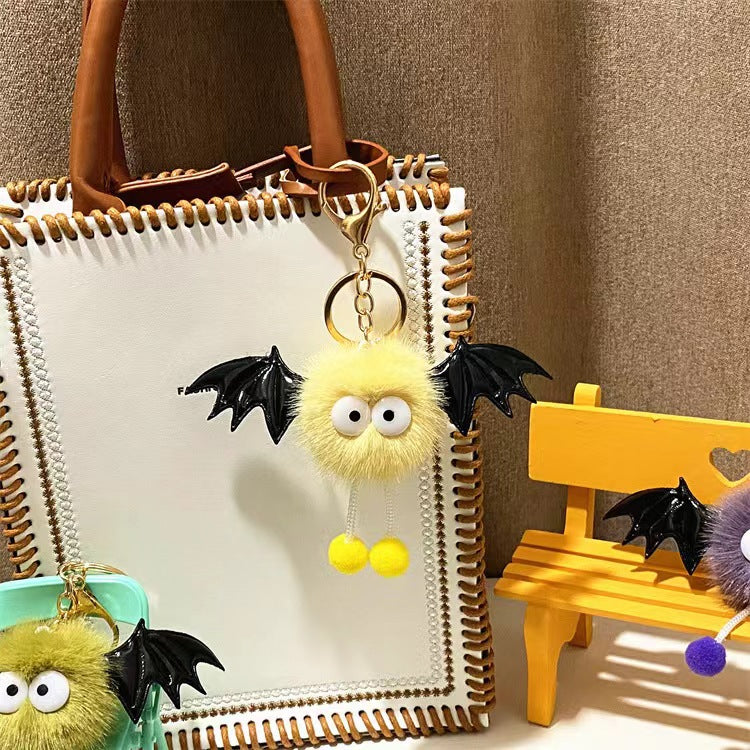 Sød sjov Halloween kunstig minkhår lille djævelspakkevedhæng