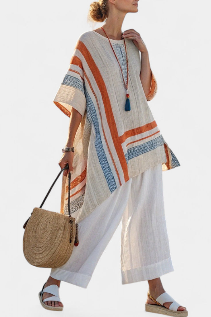Plus-size Loose Casual Women's Beach Two-piece Set