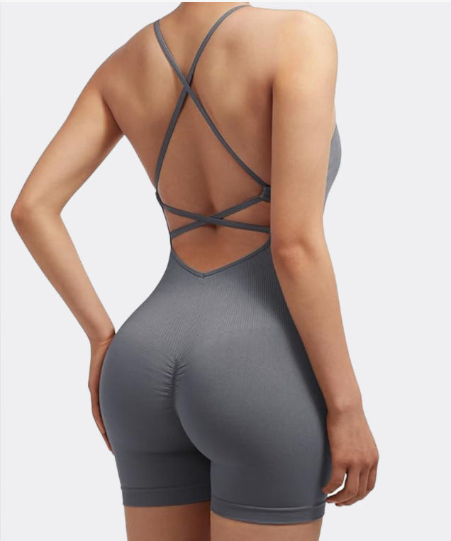 Spring And Summer Nude Feel Yoga Straps One-piece Women