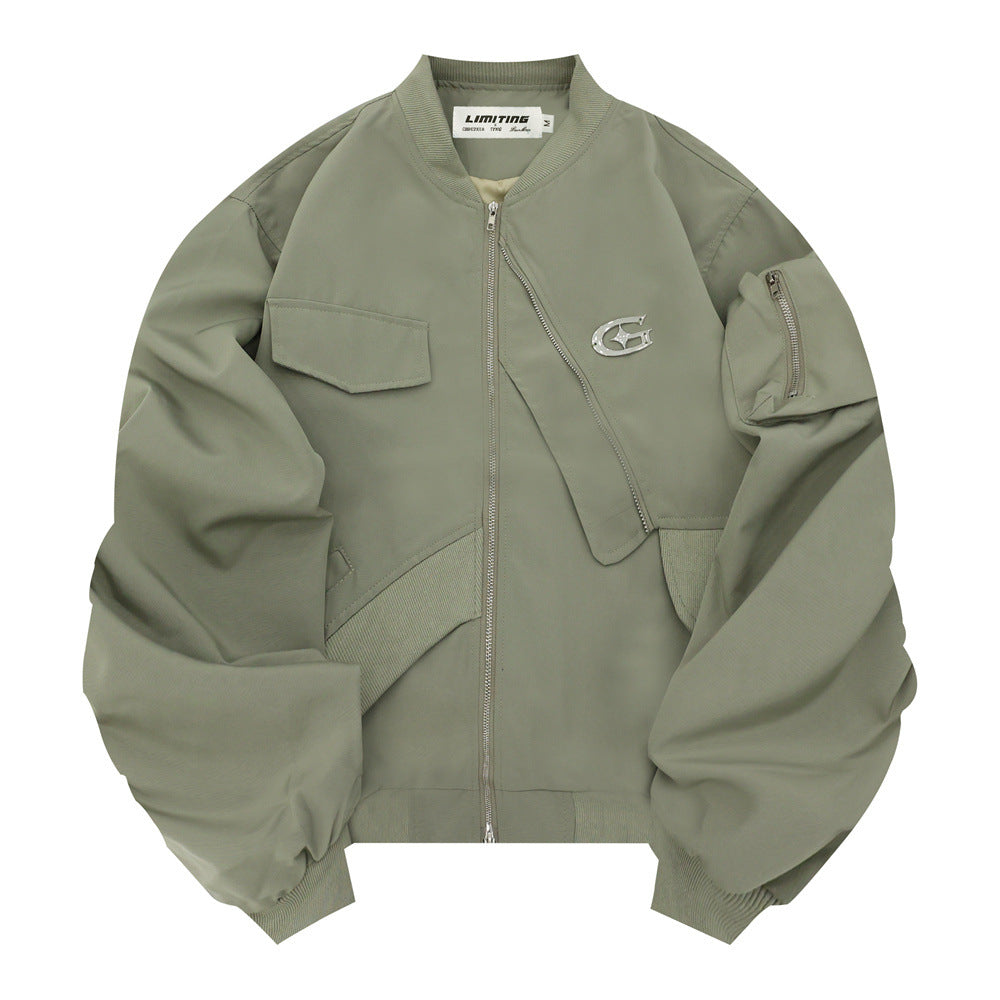 National Fashion Niche Irregular Design Pleated Loose Jacket Coat