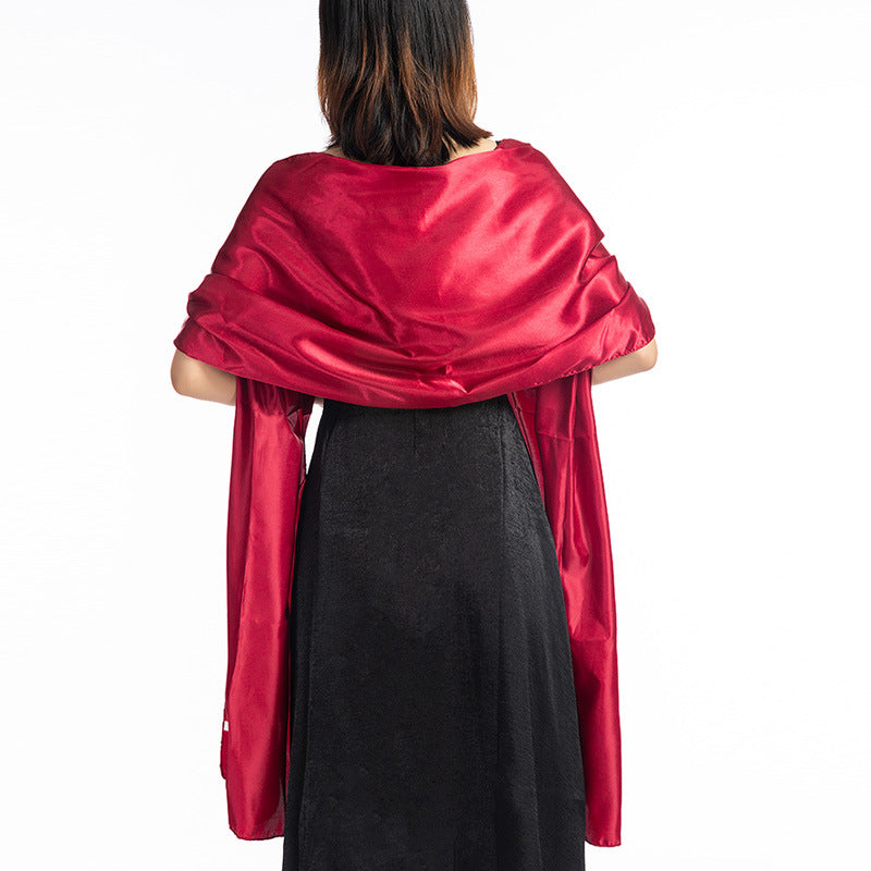 Evening Gown Shawl Wedding Cheongsam Satin Solid Color
