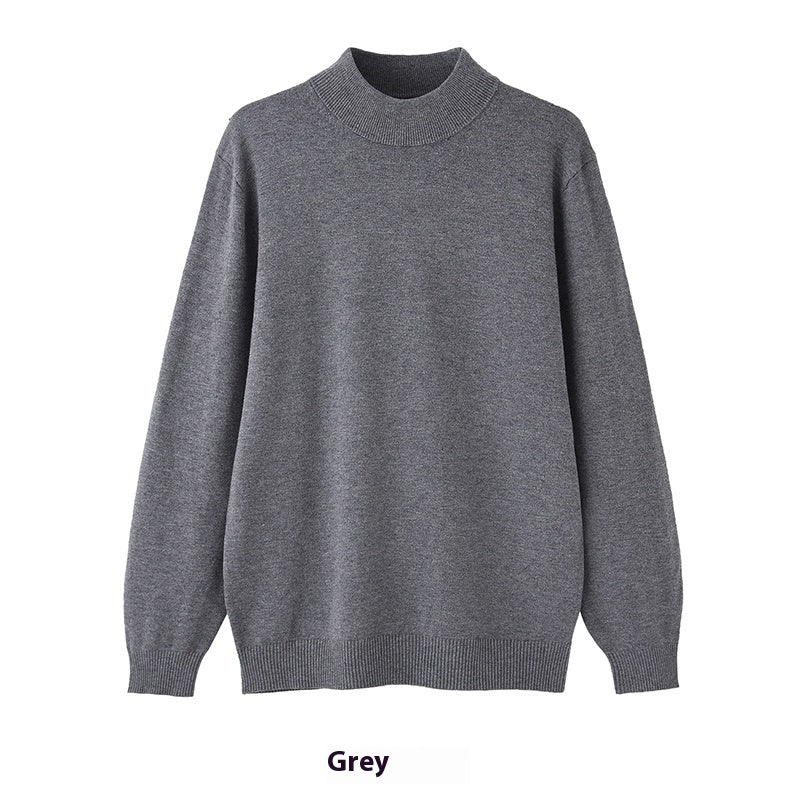 Long Sleeve Inner Wear Mock Neck Sweater Men's Loose Casual Bottoming Shirt