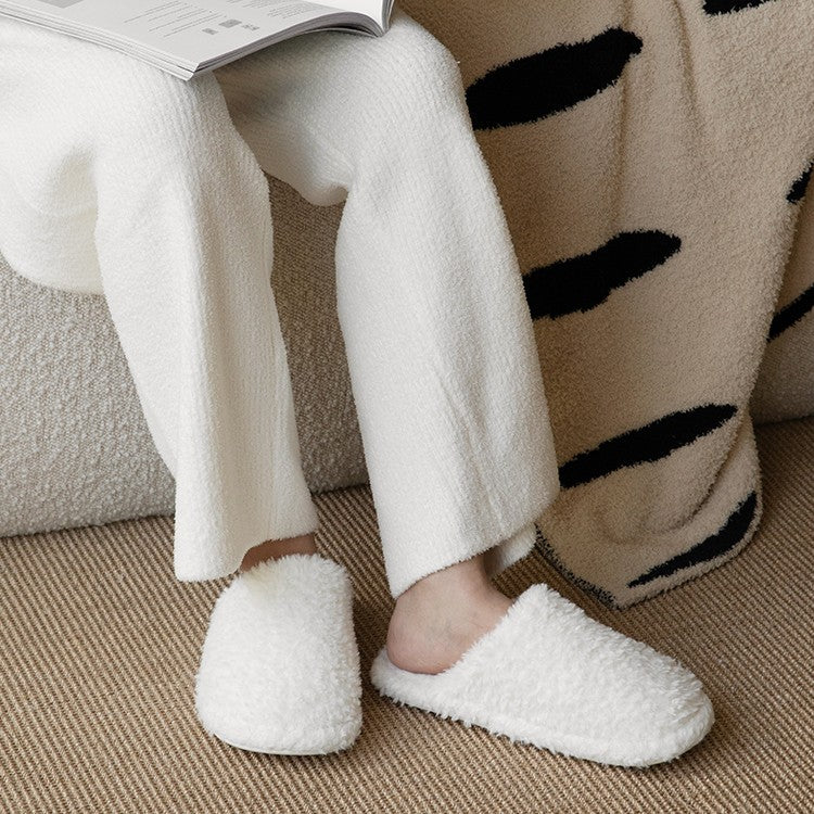 Warm Indoor Home Velvet Anti-slip Thick-soled Slippers