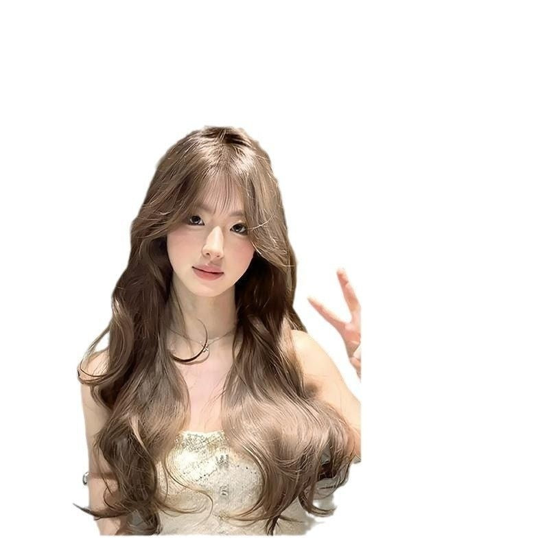 Wig Female Temperament Filbert Gray Brown Big Wave Daily