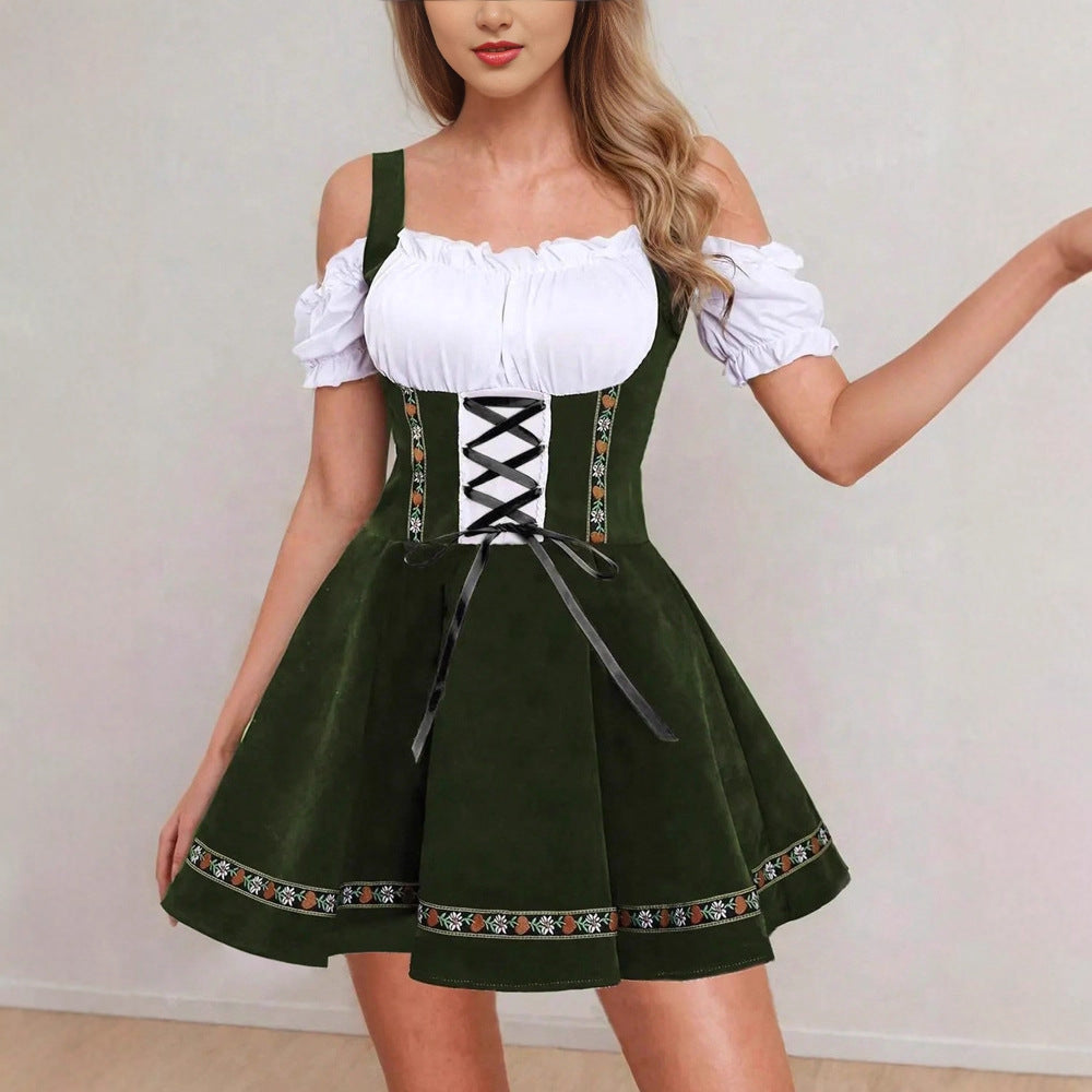 Traditional Bavarian Beer Garden Velvet Dress