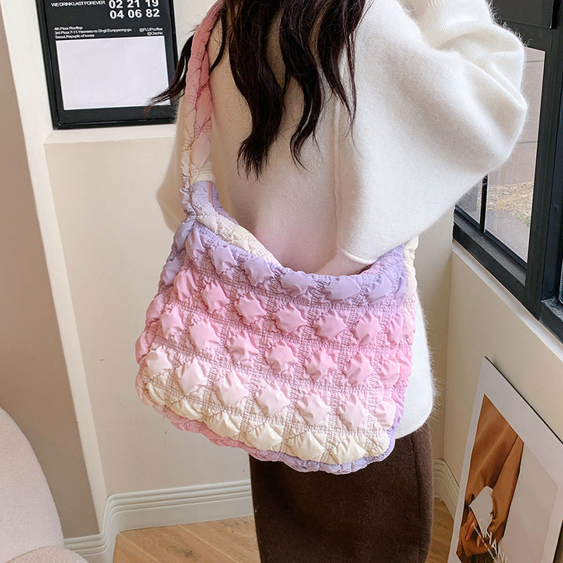 Large Capacity Cloud Bag Female Gradient Color Shoulder Messenger Bag