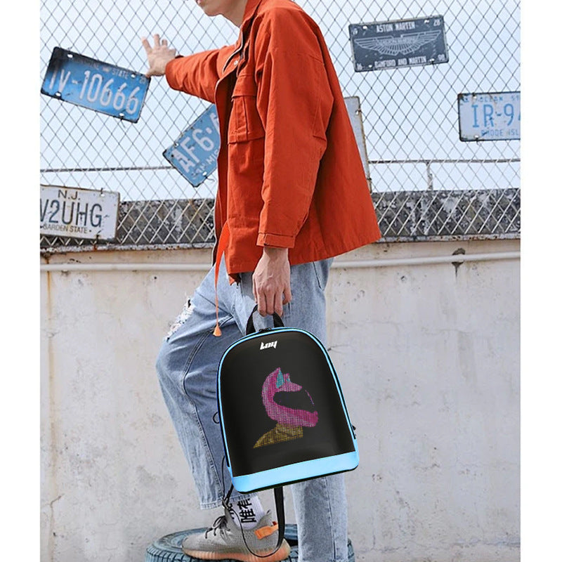 Waterproof Leisure Luminous LED Display Smart Backpack