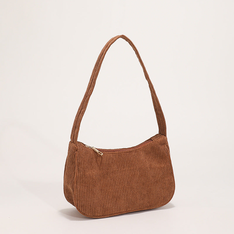 Corduroy Small Bag Retro Simple Armpit Foreign Style
