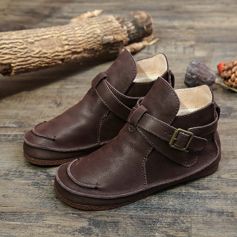 Literary Retro Martin Boots Women Leather