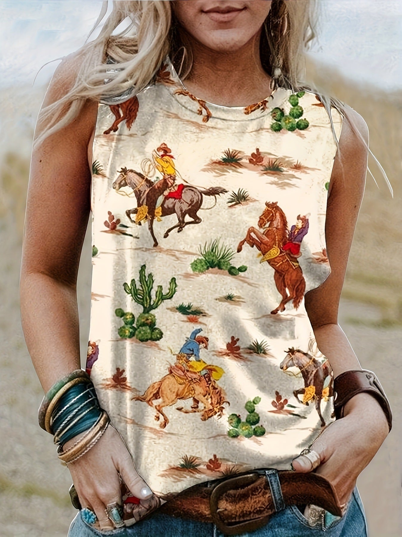 Women's Vest Women's Western Style Summer Digital