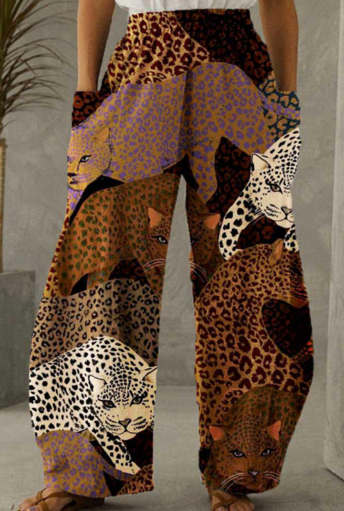 Printed 3D Trendy Irregular Wide-leg Pants