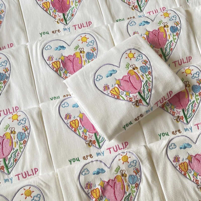 Japansk Retro Trykt Bogstav Elegant Kortærmet T-shirt til Kvinder