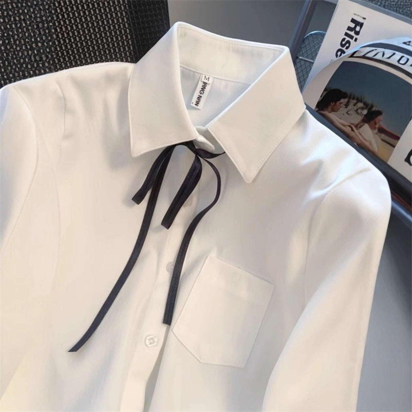 White Preppy Style Inner Anti-wrinkle Bottoming Shirt Student Top