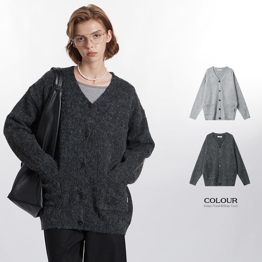 European And American Style Fashion Lazy V-neck Couple Cardigan