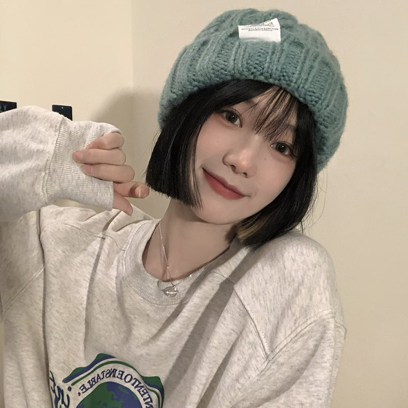 Women's Versatile Solid Color Loose Woolen Hat