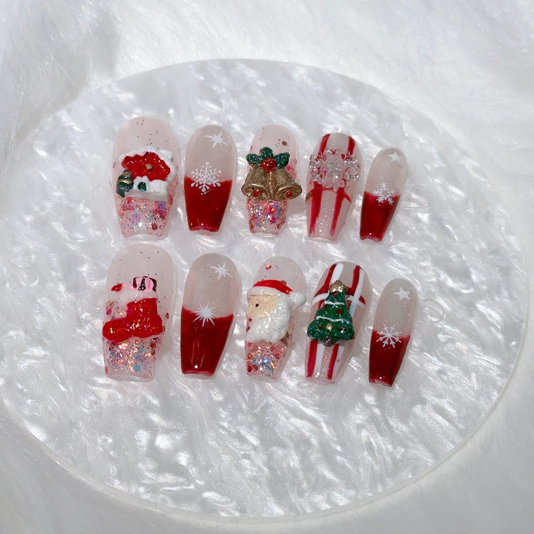 Handmade Christmas Series Wear Nail Detachable Nail Beauty