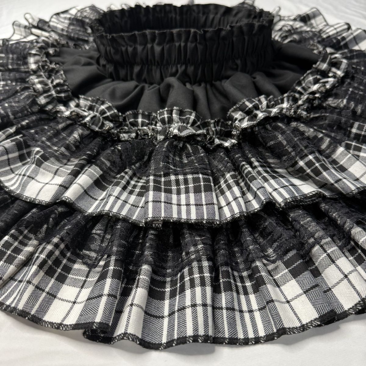 Dark Yabi Sweet Cool Hot Girl Punk Black Red Grace Puffy Cake Skirt With Lining