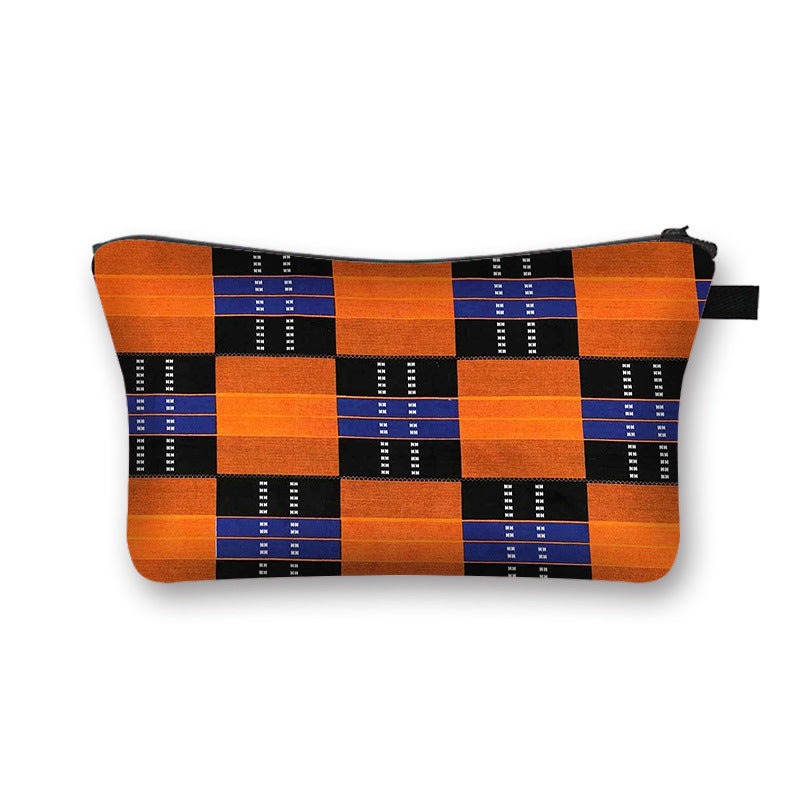 Ny Geometrisk Print Polyester Kosmetiktaske Stor Kapacitet Clutch Taske Dame Mode Rejse Opbevaringstaske