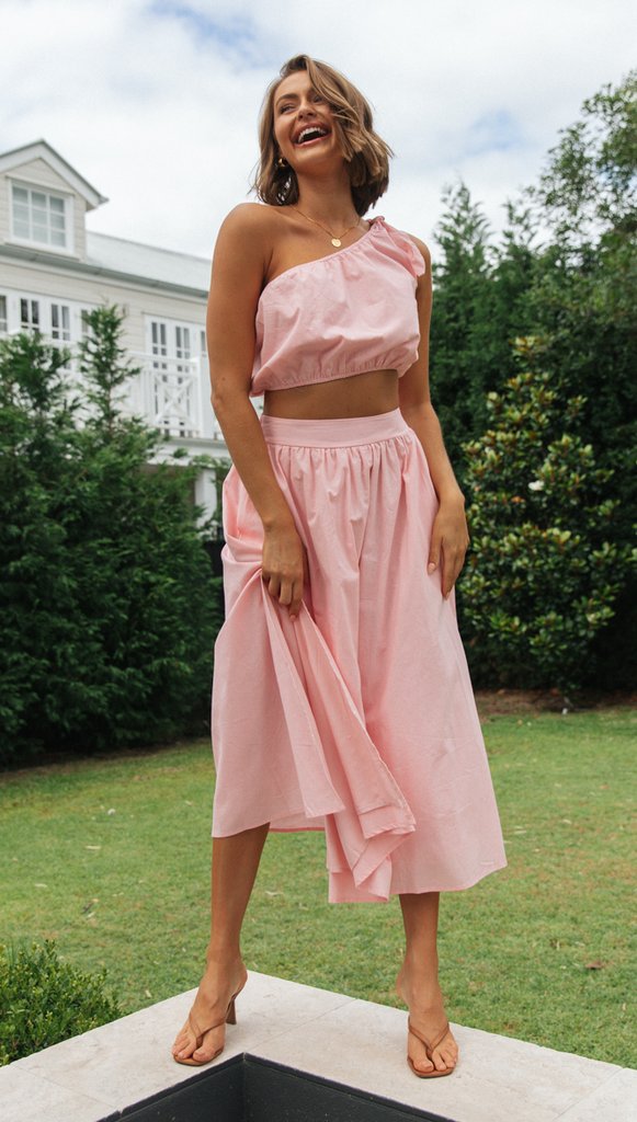 Women's Fashionable Two-piece Sloping Shoulder Bow Skirt