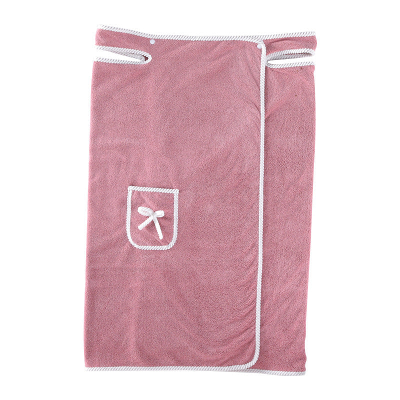 Wholesale Wearable Bath Towels Suspenders Coral Fleece Bath Skirt