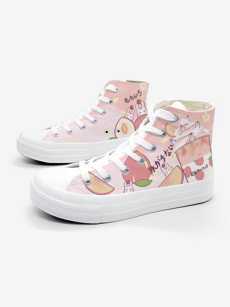 Japanese Women's High Top Two-dimensional Canvas Shoes